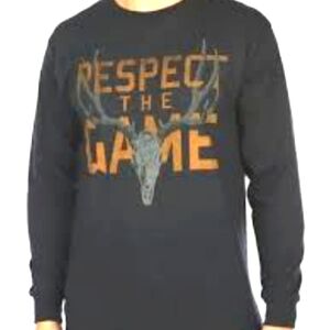 Racks Reels‎ 100% Cotton Men's Long Sleeve  Respect The Game T Shirt SIZE XL